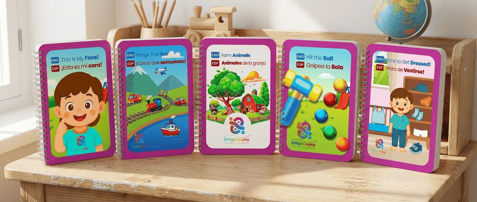 Los libros adaptados de Bridges To Play, todos juntos