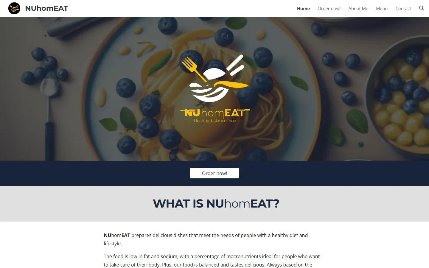 La web de NuHomEat hoy