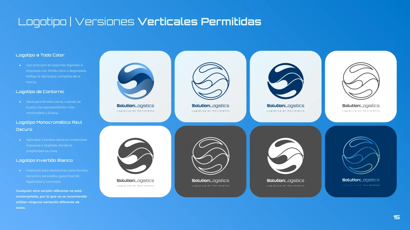 Las versiones permitidas del logotipo