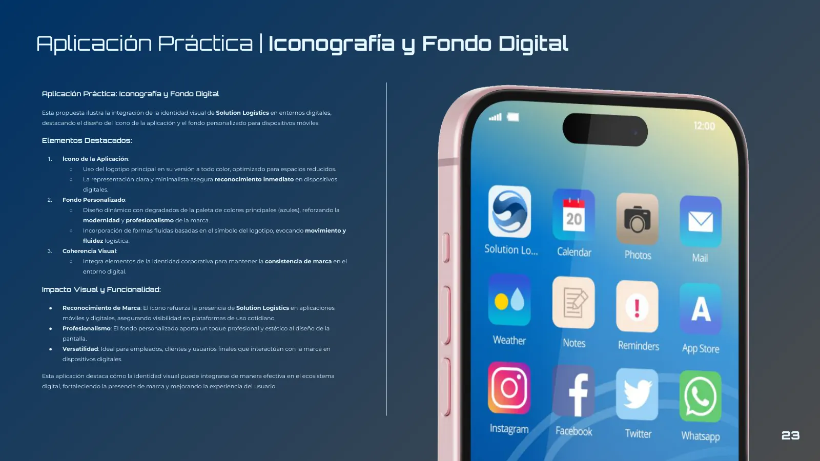 La iconografía y el fondo del móvil