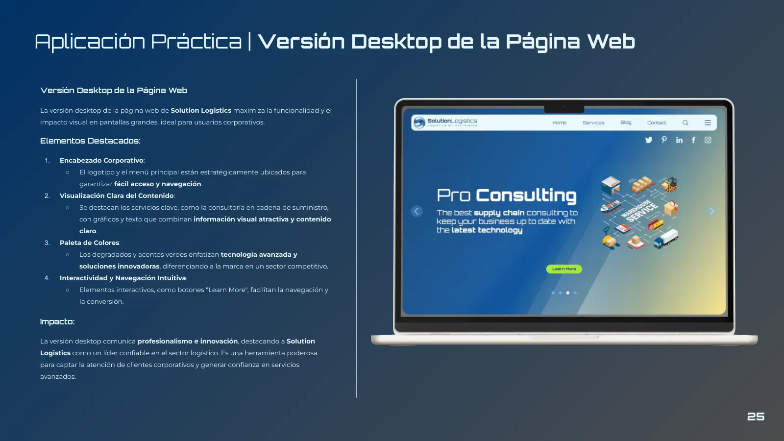 La web en escritorio